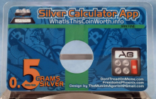 Half gram silver card supporting the free silver calculator app